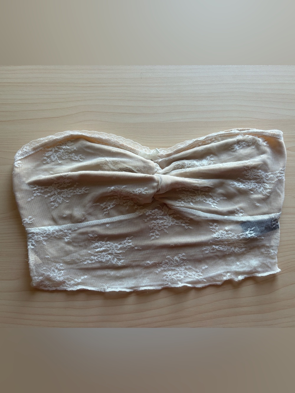 Cider Cream Lace Bandeau Crop Top